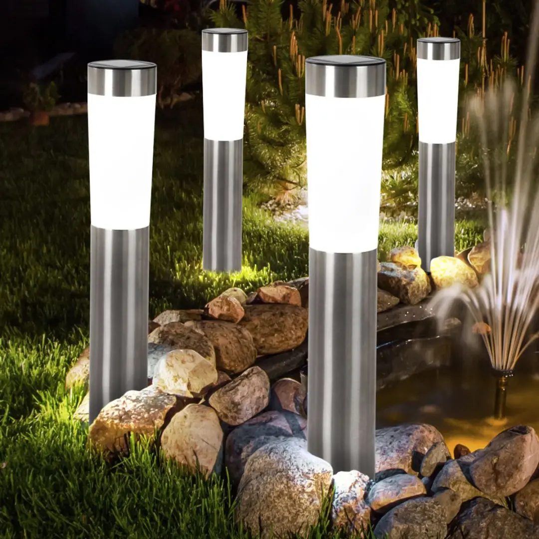 Globo Solarlamp RVS Grondspies - 3 Stuks - 0.06W - 7.5x56cm - afbeelding 6 van 6