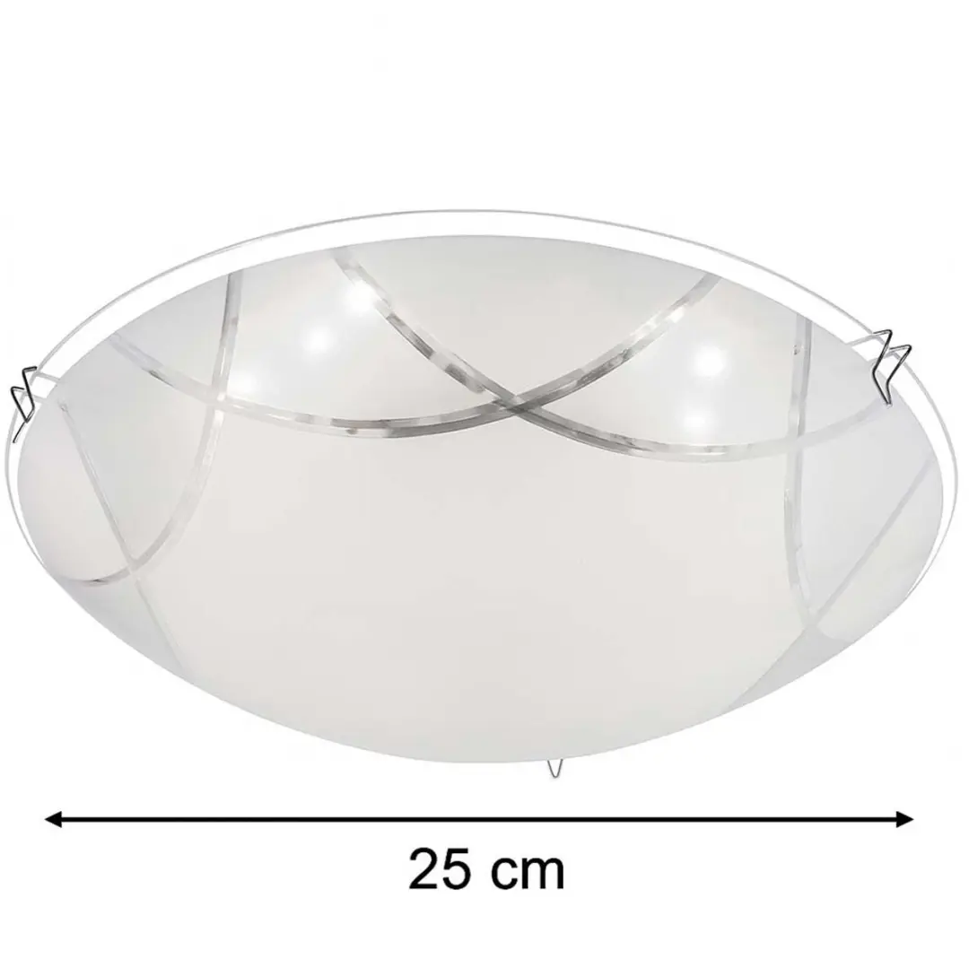 Globo LED Plafondlamp 8W 640lm Warm Wit - Ø25cm - Chroom/Nikkel/Opaal - afbeelding 6 van 6