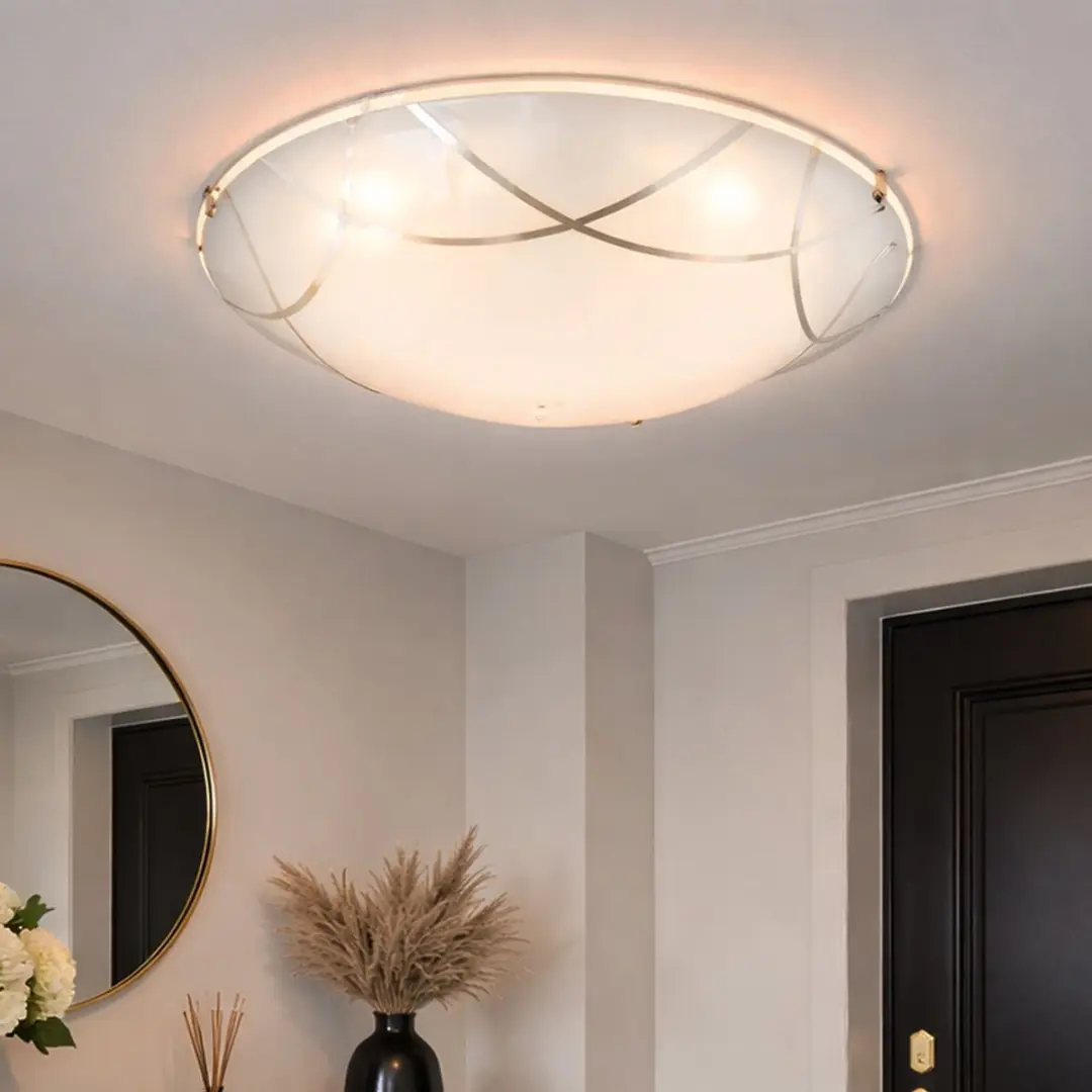 Globo LED Plafondlamp 8W 640lm Warm Wit - Ø25cm - Chroom/Nikkel/Opaal