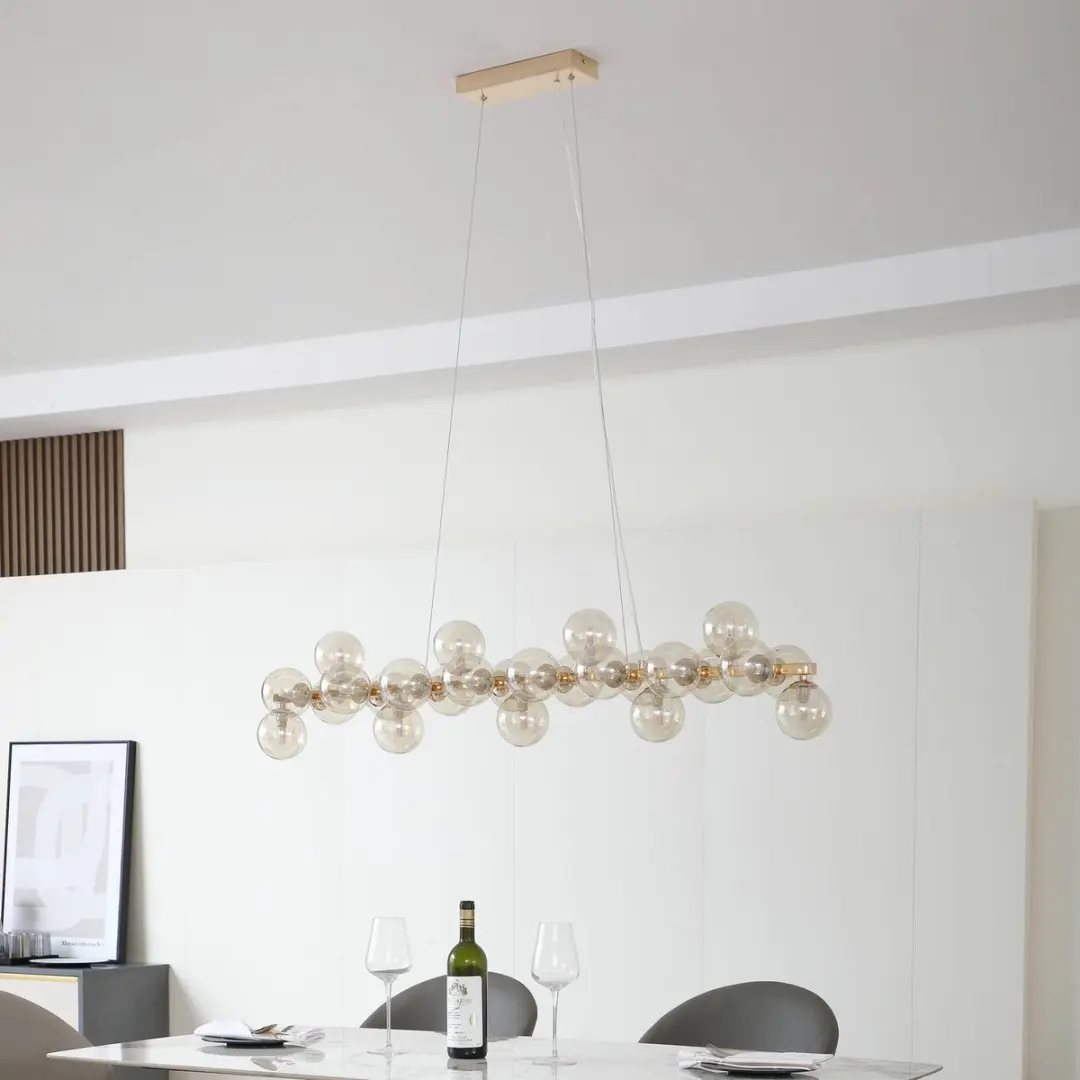 Lucande Hanglamp 25xG9 8W - Goud/Cognac