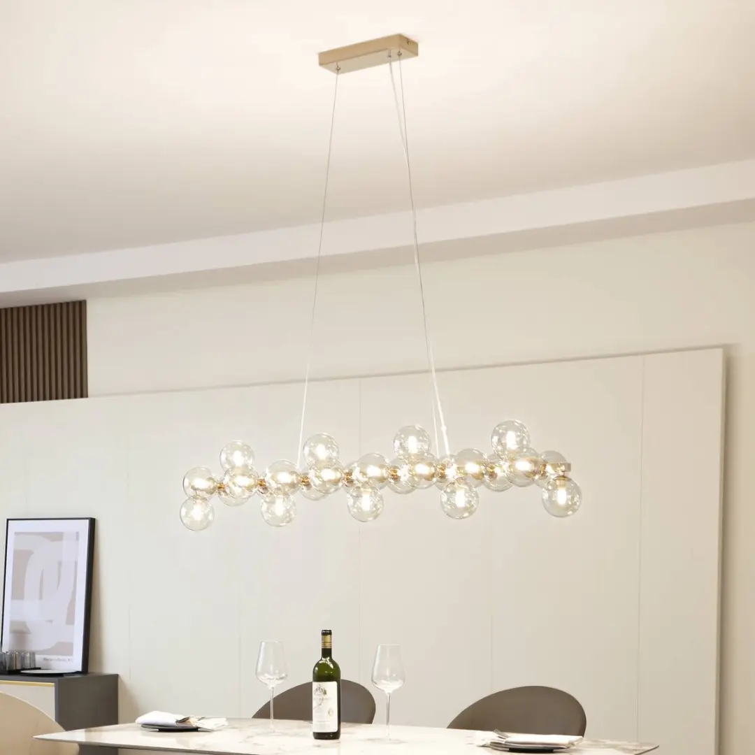 Lucande Hanglamp 25xG9 8W - Goud/Cognac