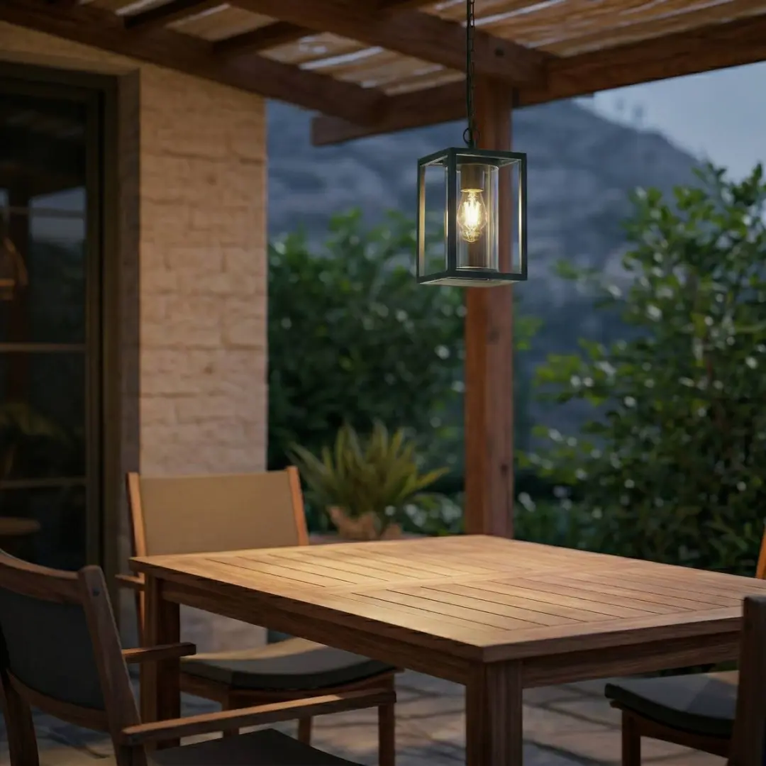 Lucande Hanglamp Groen Aluminium Glas E27