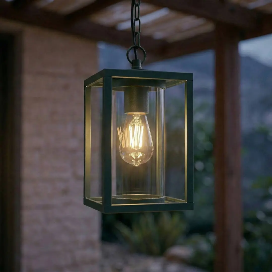 Lucande Hanglamp Groen Aluminium Glas E27