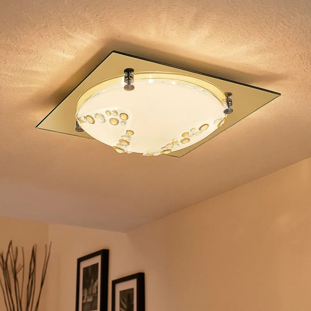 Globo LED Plafondlamp Kristal 31,5cm - 12W - Wit - Oranje - afbeelding 6 van 6