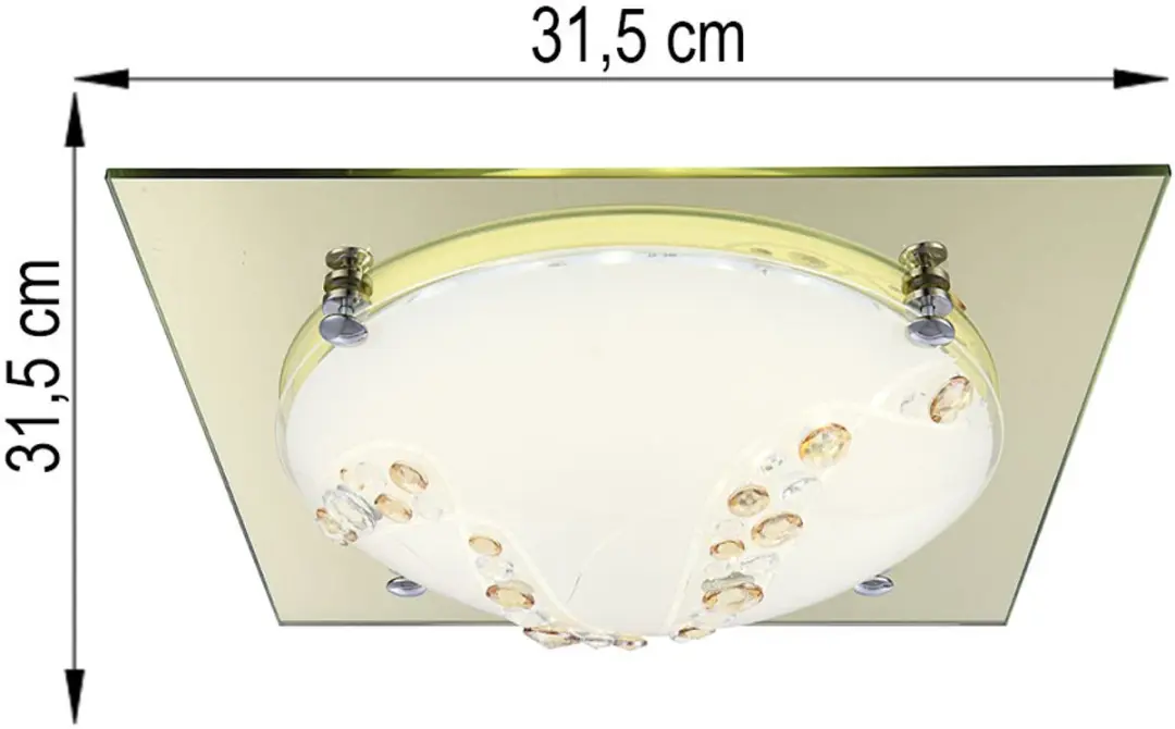 Globo LED Plafondlamp Kristal 31,5cm - 12W - Wit - Oranje