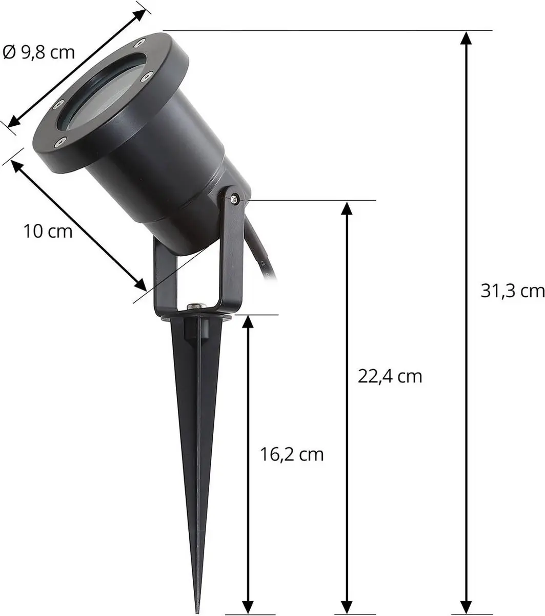 Lindby Buitenspots 3-lichts GU10 Zwart