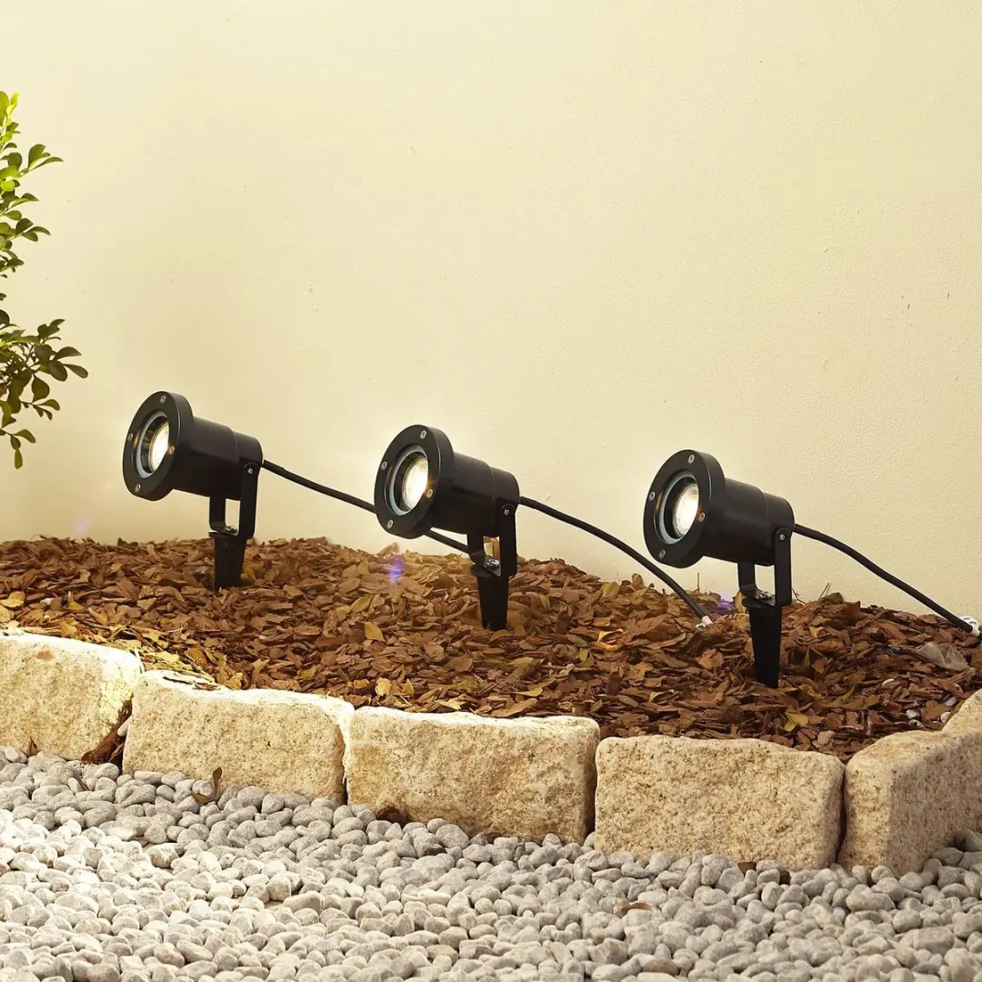 Lindby Buitenspots 3-lichts GU10 Zwart