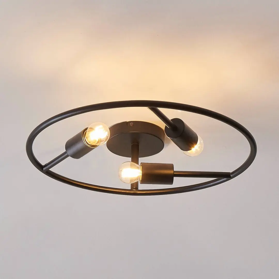 Lucande Plafondlamp 3-Lichts Design - Ø45cm - Zwart