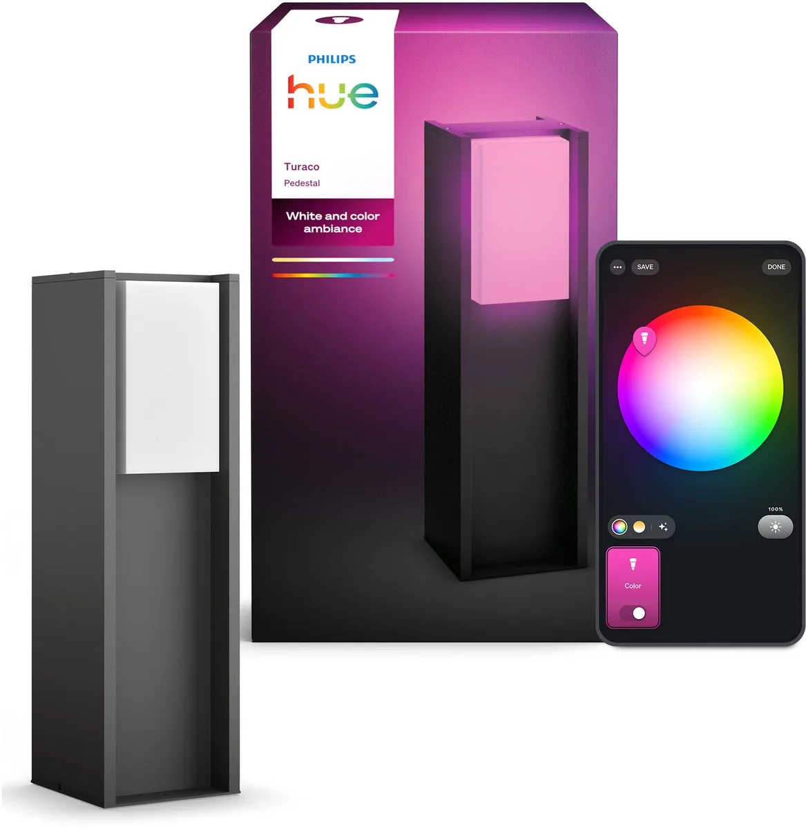 Philips Hue Turaco Lage Sokkellamp