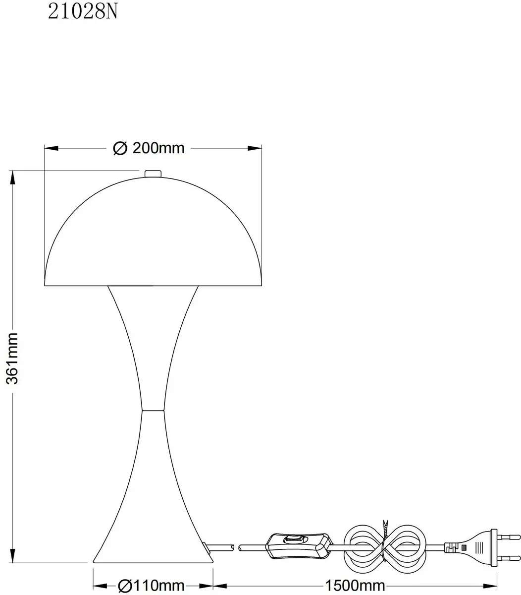 Globo DIMA Tafellamp Ø20cm Staal - E27