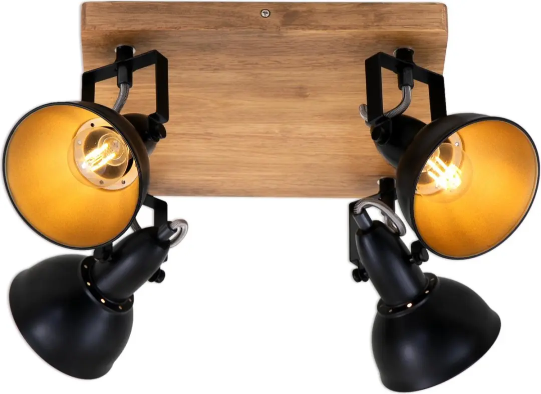 Briloner Wood & Style Plafondlamp 4x E14