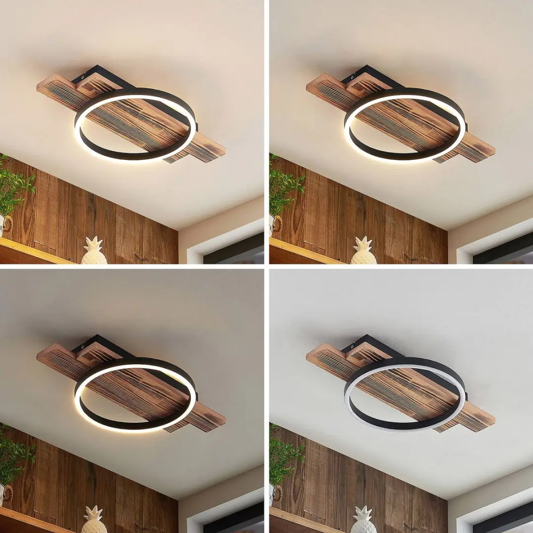 Lindby LED Plafondlamp 10.8W - Licht hout