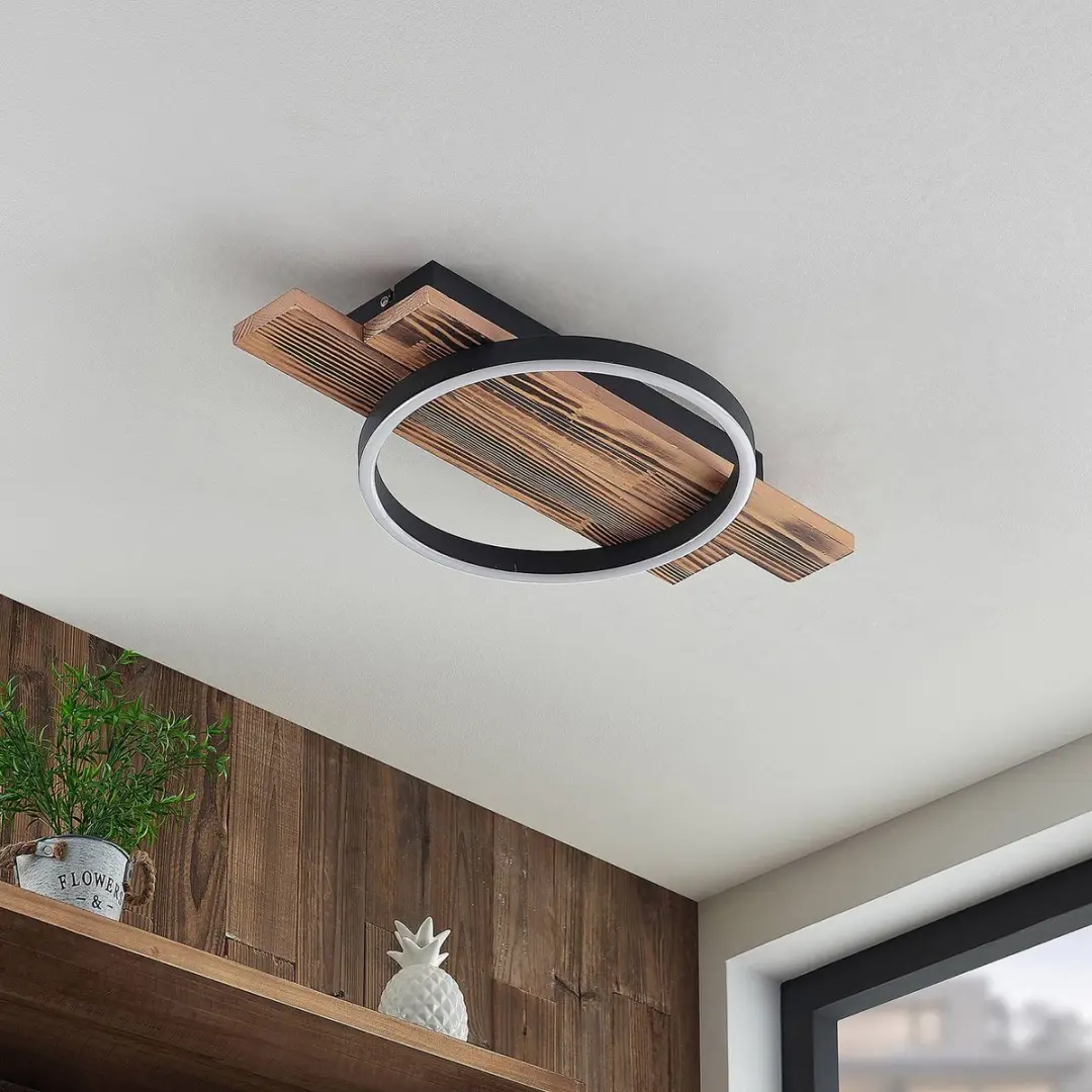 Lindby LED Plafondlamp 10.8W - Licht hout