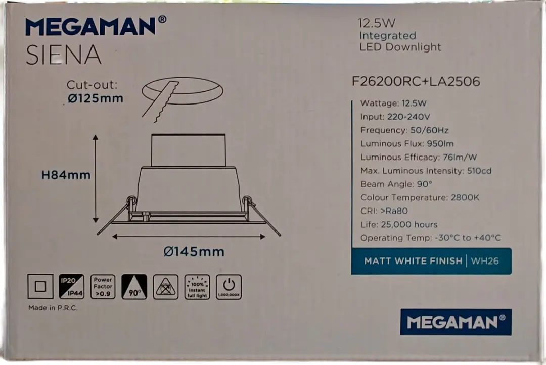 MEGAMAN Siena Downlight 13W 950lm - Mat wit