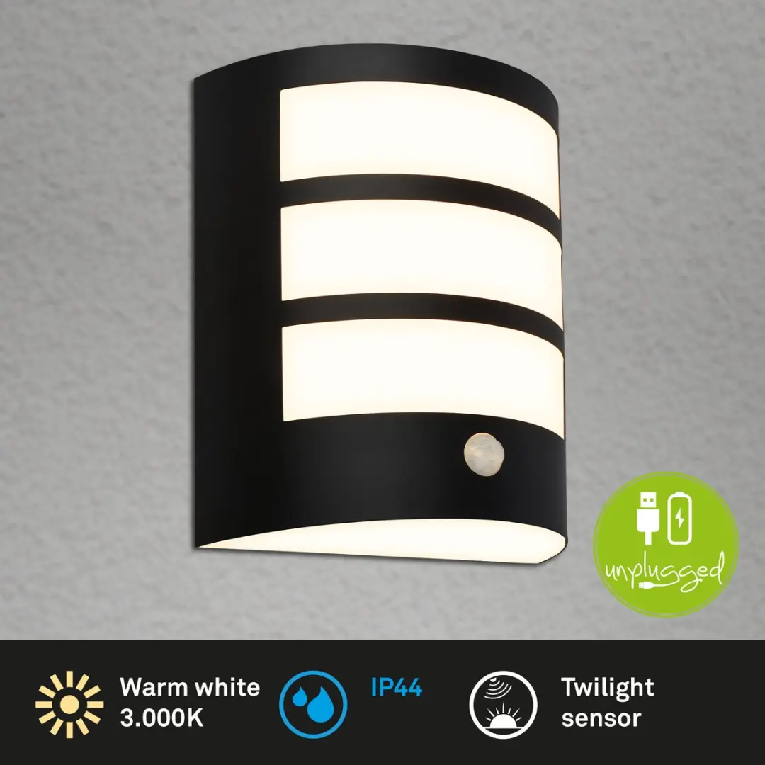 Briloner LED Wandlamp Touch Accu - 5.8W Warm Wit - Zwart
