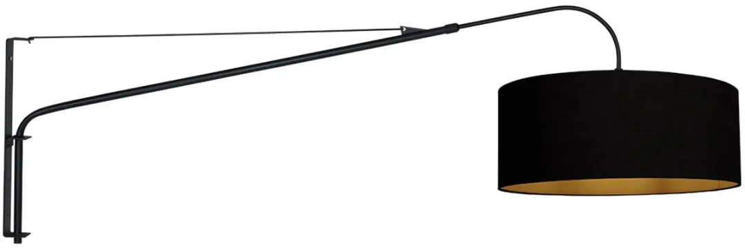 Steinhauer Elegant Classy 3958ZW Wandlamp - 40W - Zwart/Goud