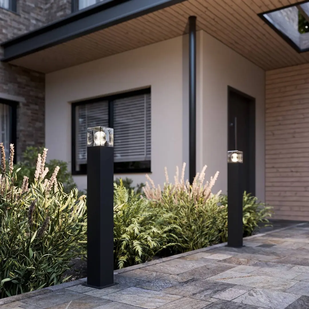 Lucande Tuinpadverlichting Aluminium E27 Grafietgrijs 70cm