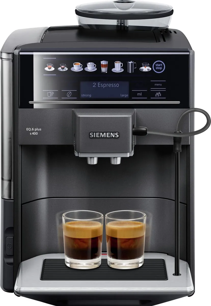 Siemens EQ.6 Plus s400 TE654319RW Koffiezetapparaat - 2 Koppen - Zwart