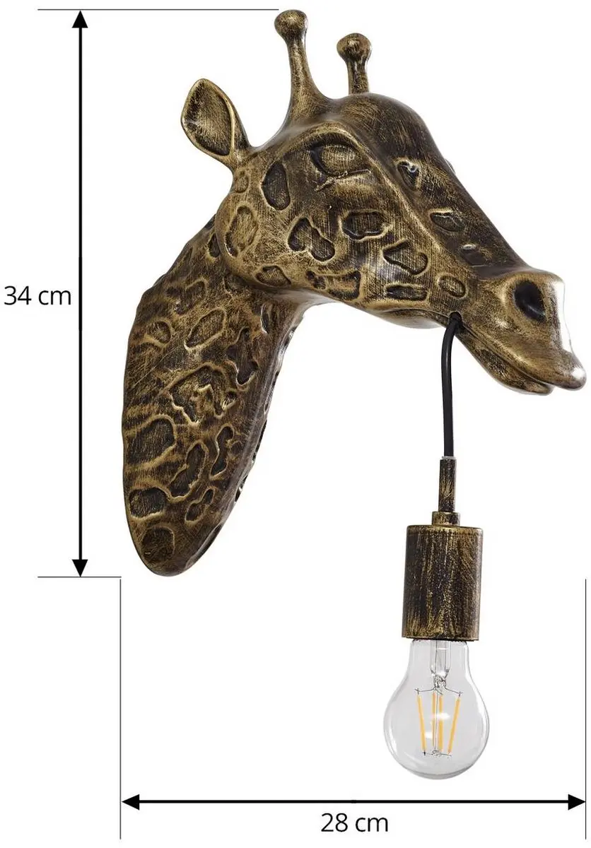 Lindby Wandlamp Metaal 1 Licht E27 - 34,5 cm - Messing