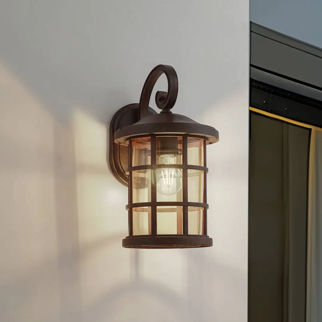 Lindby Wandlamp Buiten Roestkleurig Amber