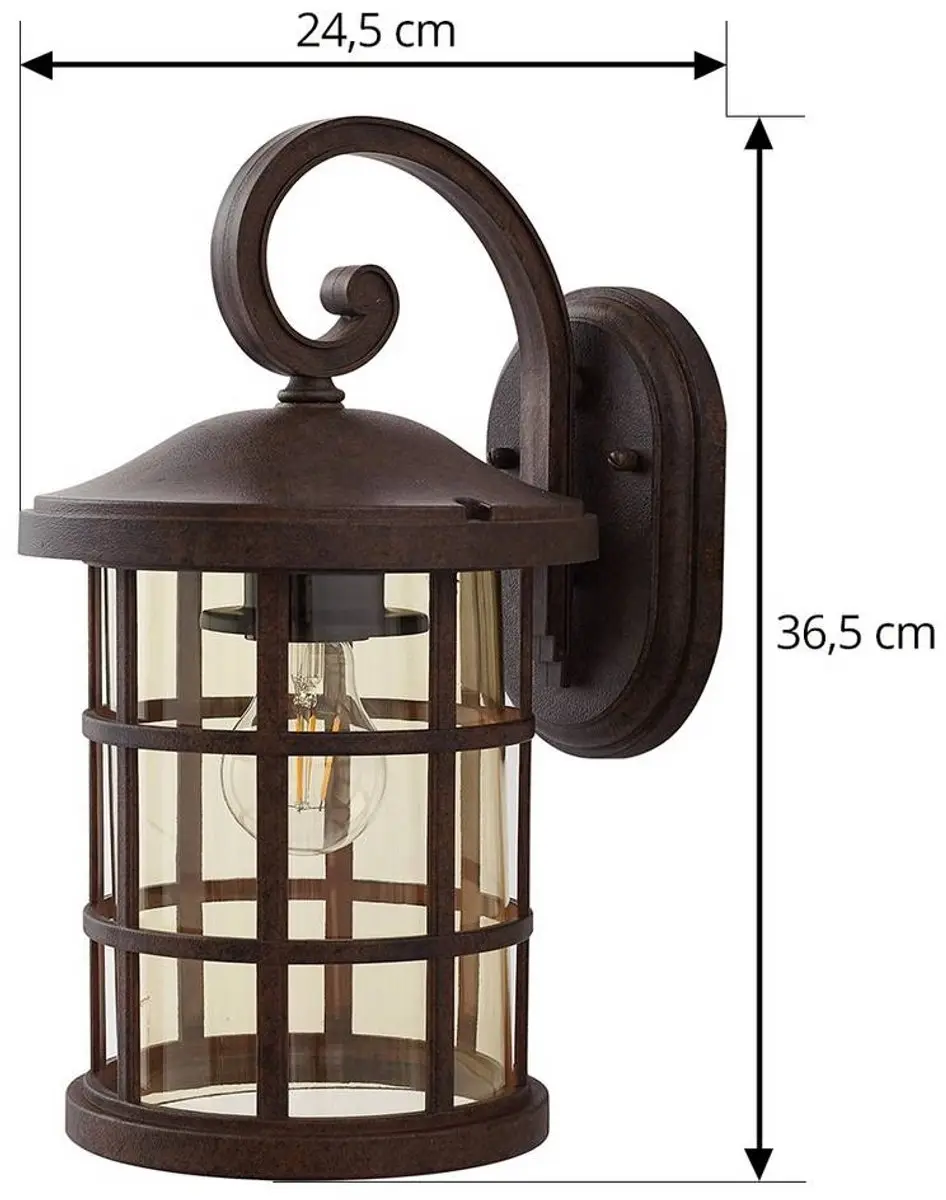 Lindby Wandlamp Buiten Roestkleurig Amber - 1 Lichtpunt
