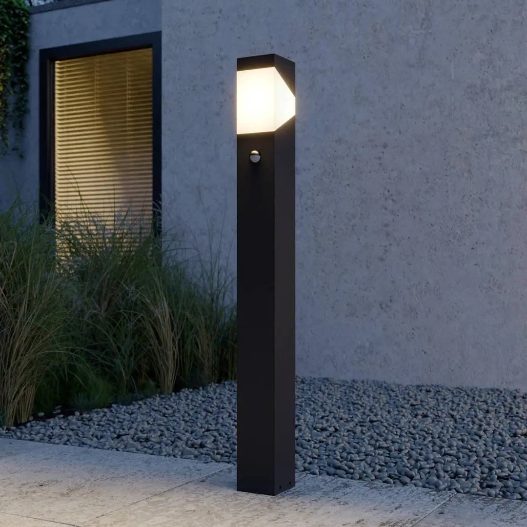 Lucande Padverlichting Zuillamp Aluminium 100cm - E27 - Grafietgrijs/Opaalwit
