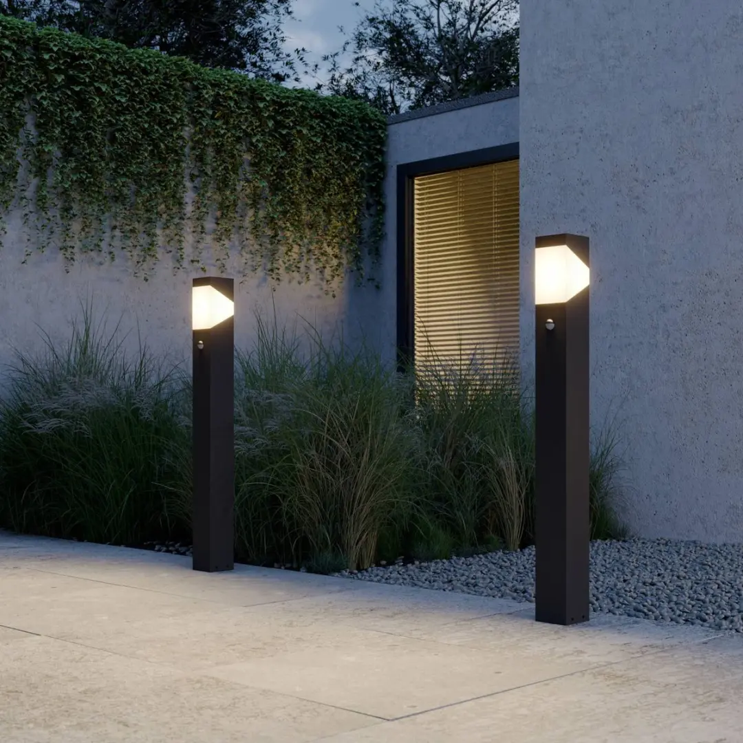 Lucande Padverlichting Zuillamp Aluminium 100cm - E27 - Grafietgrijs/Opaalwit
