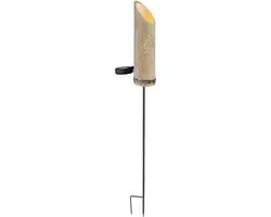 Globo Steeklamp Bamboe Solar 4-delig - Warm wit 3000K - 12x79,5cm