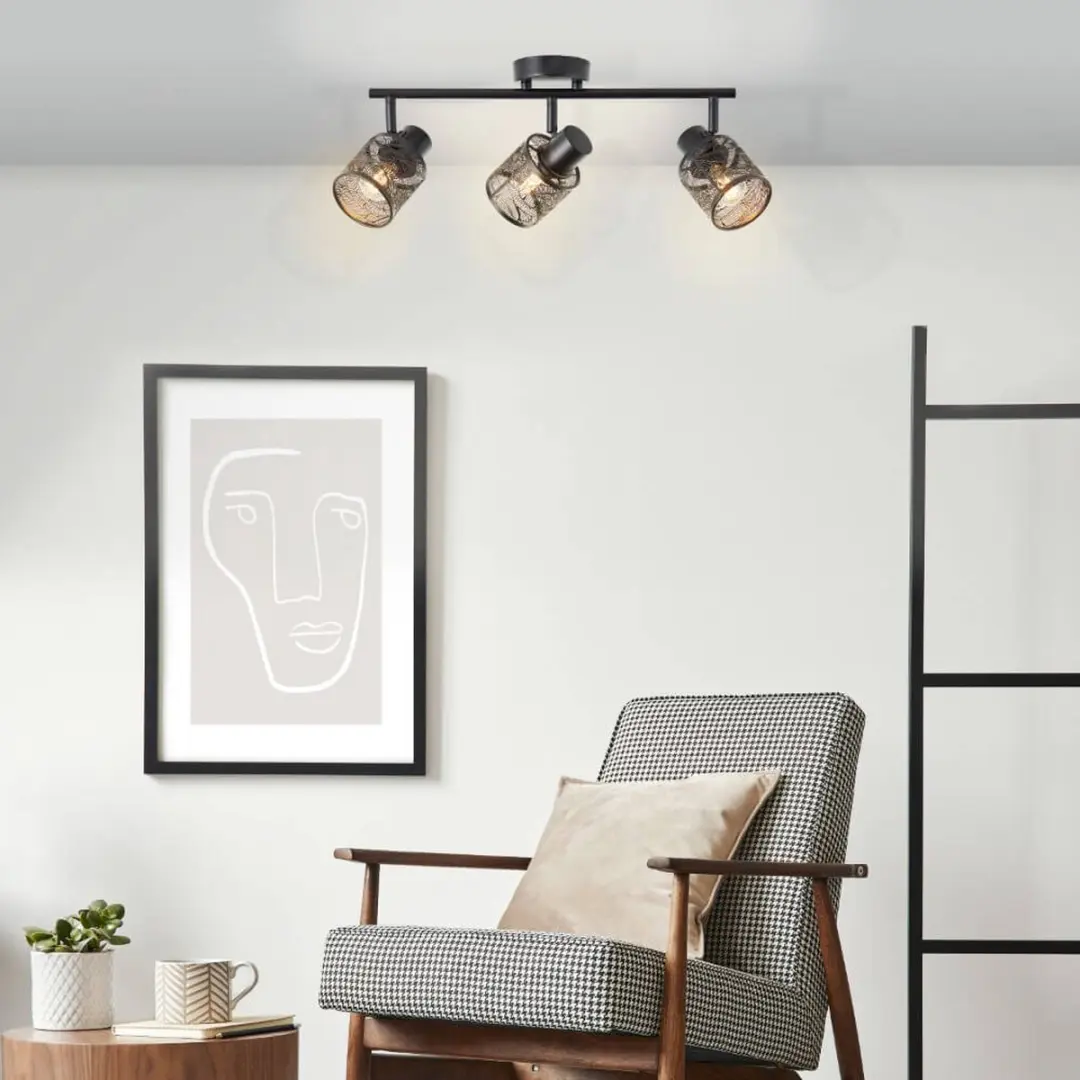 Brilliant Bano 3-lichts Plafondlamp - Zwart