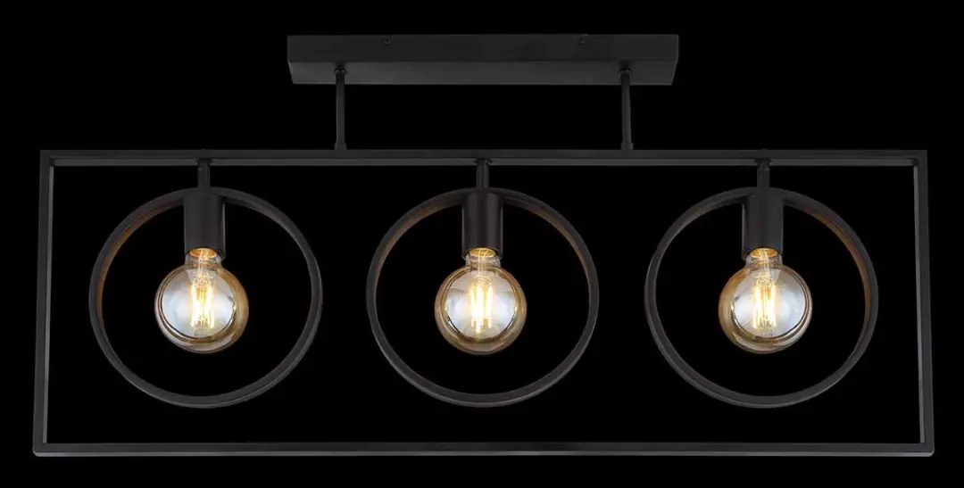 Globo Markus Plafondlamp - 3x E27 - Ø24cm - Zwart