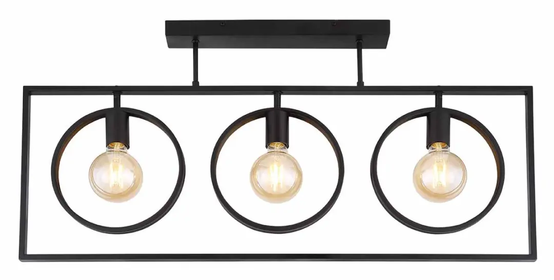 Globo Markus Plafondlamp - 3x E27 - Ø24cm - Zwart