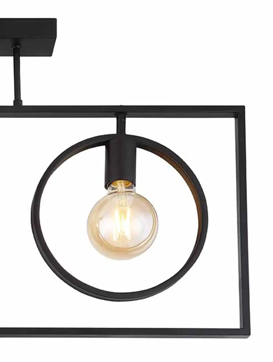 Globo Markus Plafondlamp - 3x E27 - Ø24cm - Zwart