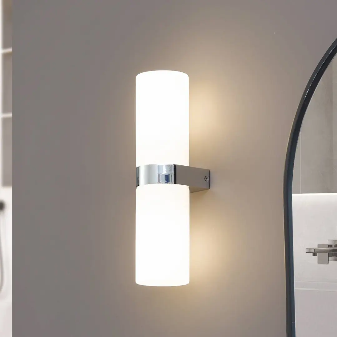 Lucande Wandlamp 2-lichts E14 - Chroom/Wit