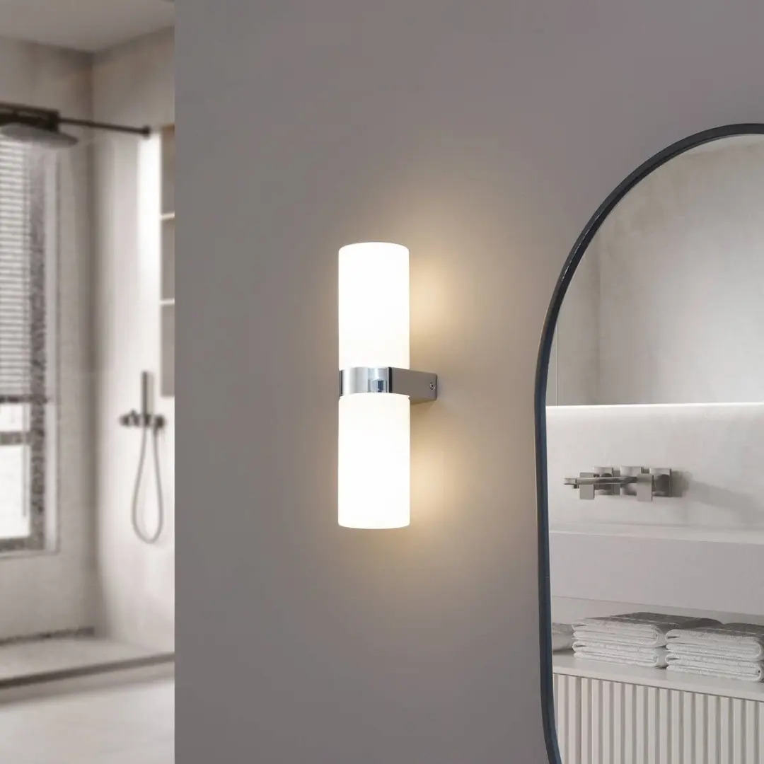 Lucande Wandlamp 2-lichts E14 - Chroom/Wit