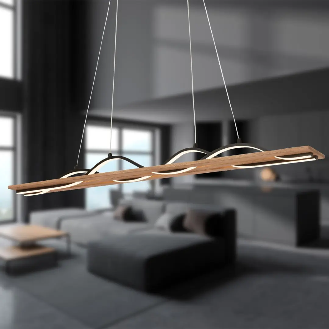 Briloner Vinka LED Hanglamp 14.5W - Zwart Hout