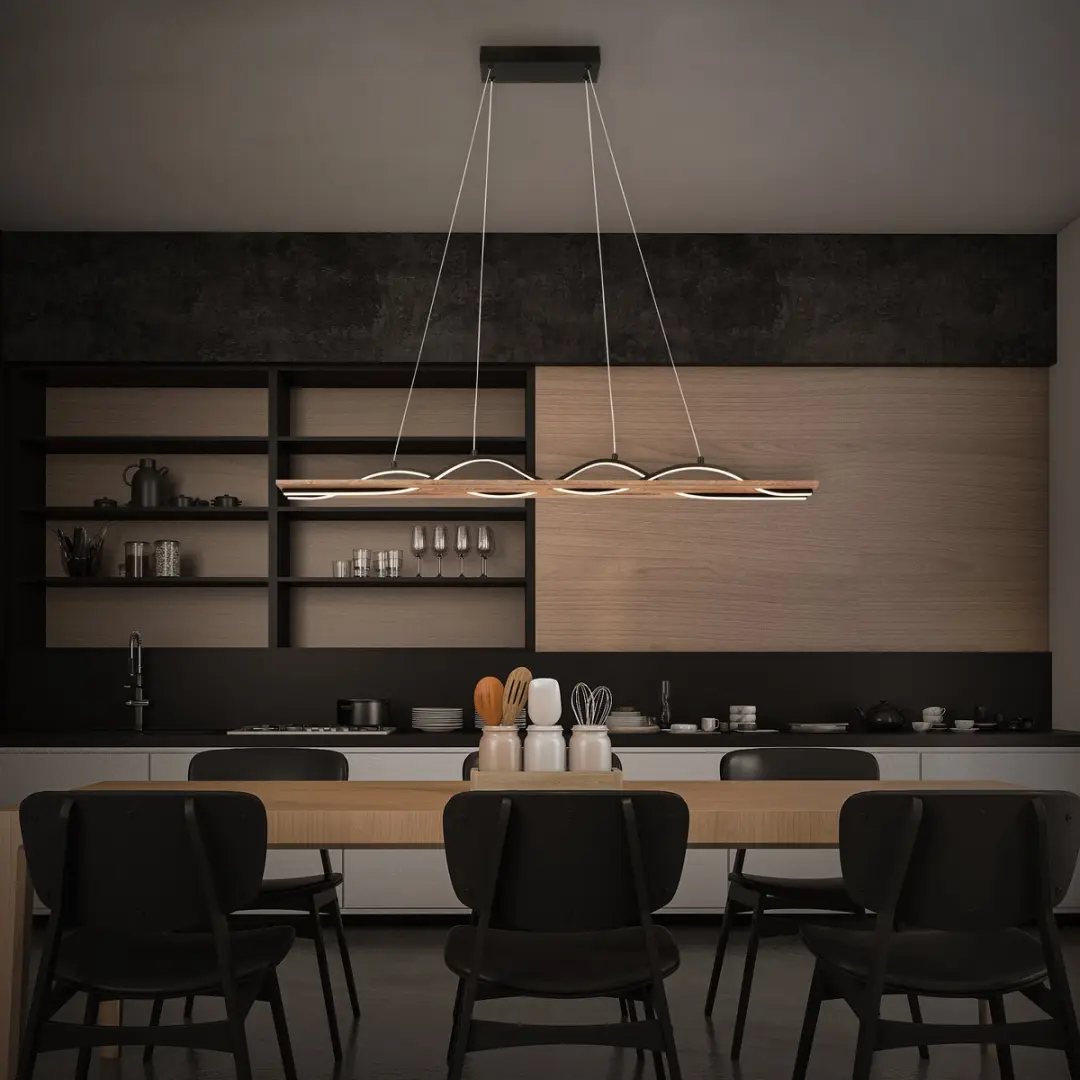 Briloner Vinka LED Hanglamp 14.5W - Zwart Hout
