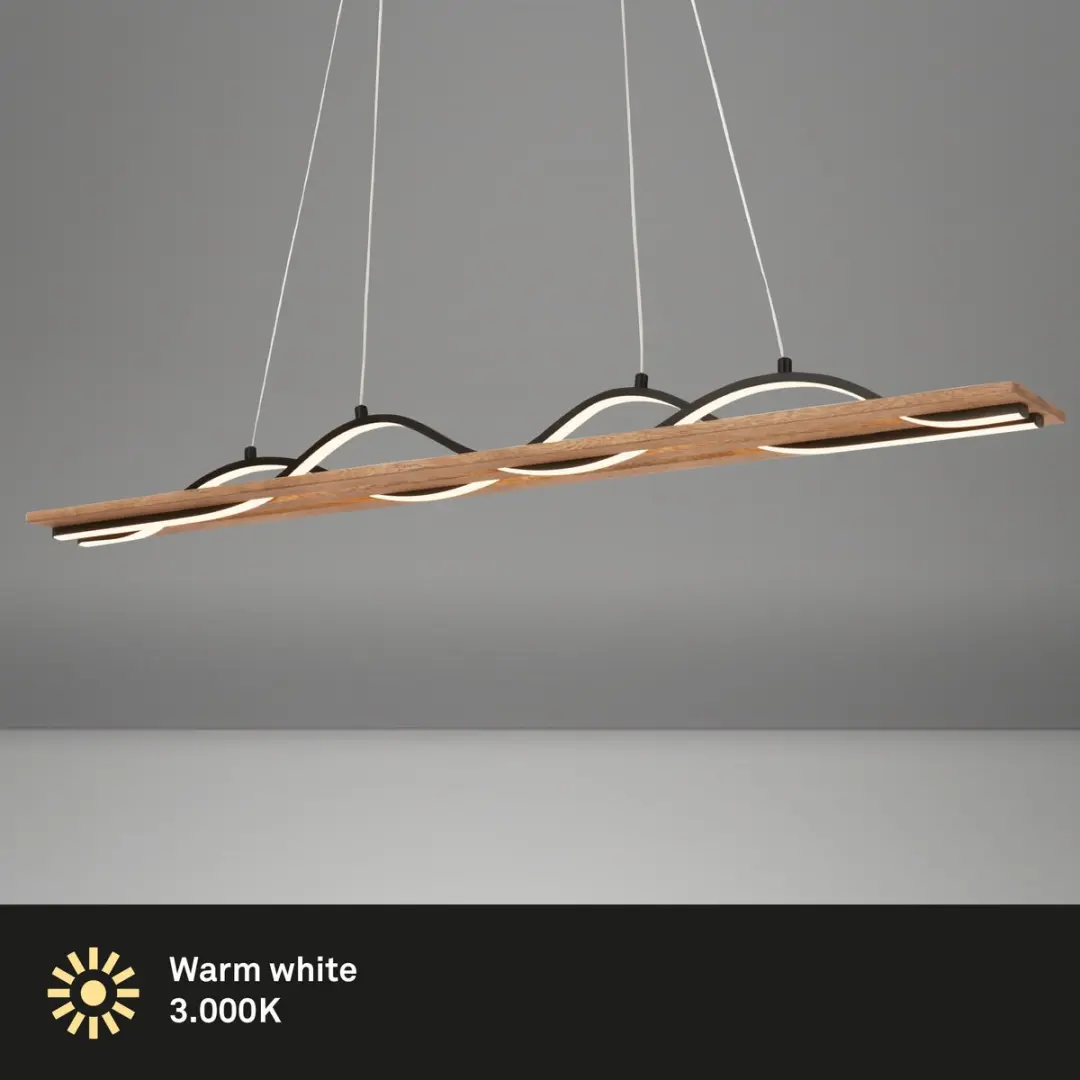 Briloner Vinka LED Hanglamp 14.5W - Zwart Hout