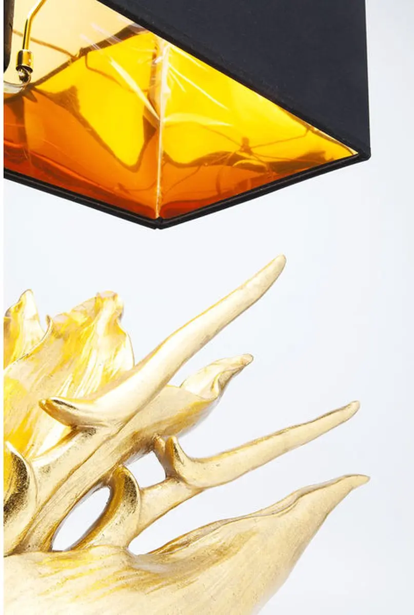 Kare Tafellamp Tropical Flower - Goud/Zwart - afbeelding 6 van 6