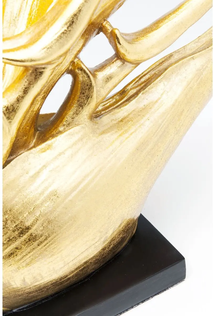 Kare Tafellamp Tropical Flower - Goud/Zwart