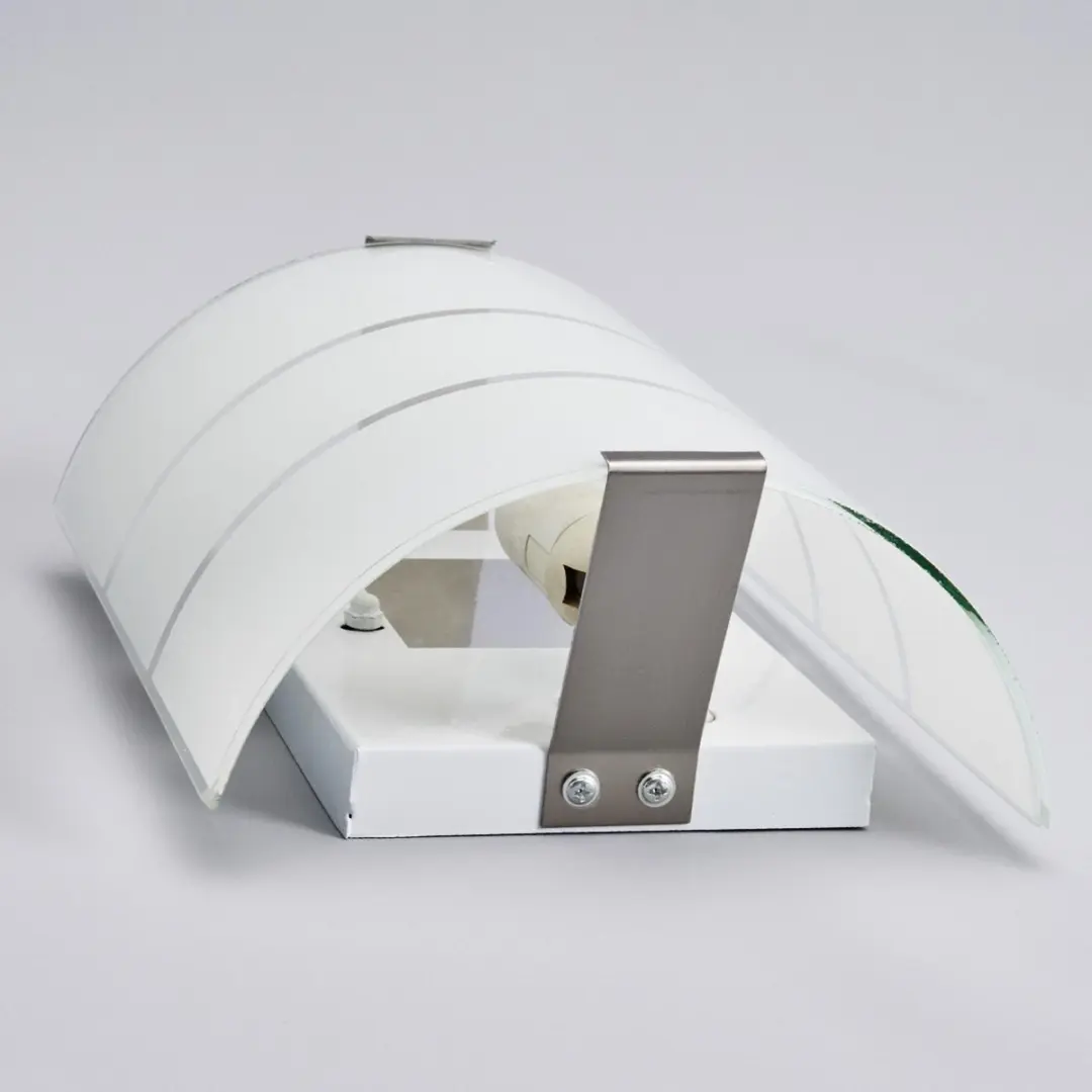 Lindby Wandlamp Glas Metaal 21cm E14 - Wit/Zilverkleurig