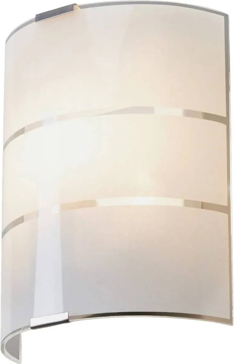 Lindby Wandlamp Glas Metaal 21cm E14 - Wit/Zilverkleurig