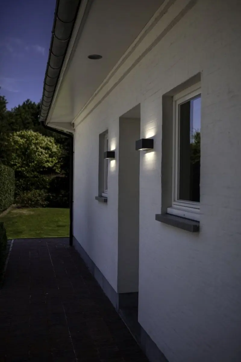 Lutec Gemini Medium Wandlamp Buiten LED 21W 1230 Lumen - Donkergrijs