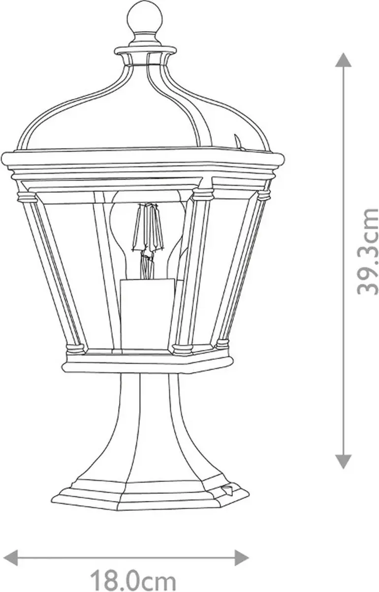 Elstead Mini LED Tuin Pilaar Bayview E27 60W - Zwart