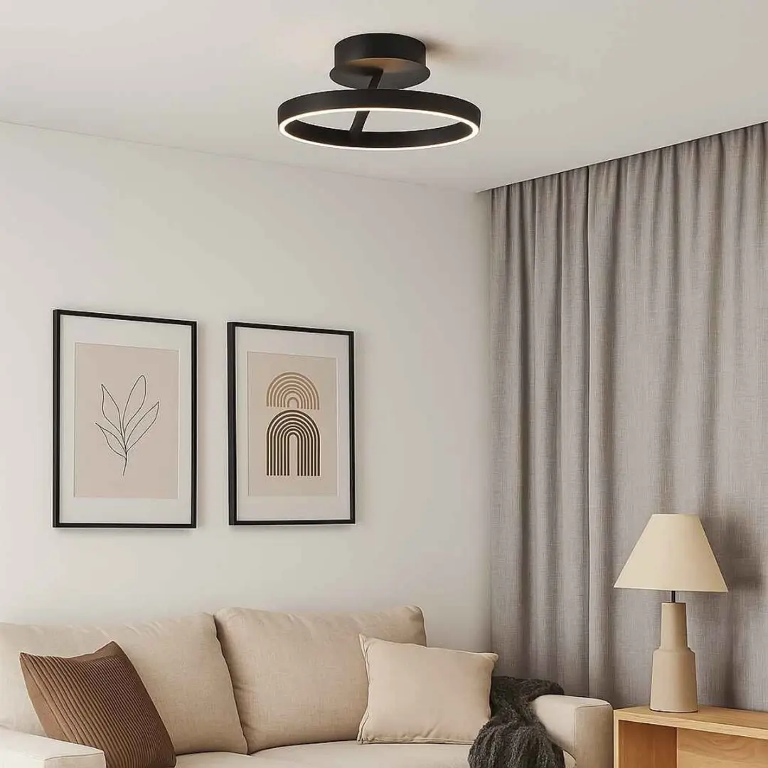 Freelight Pilota Plafondlamp Ø40cm - Zwart - 2700K