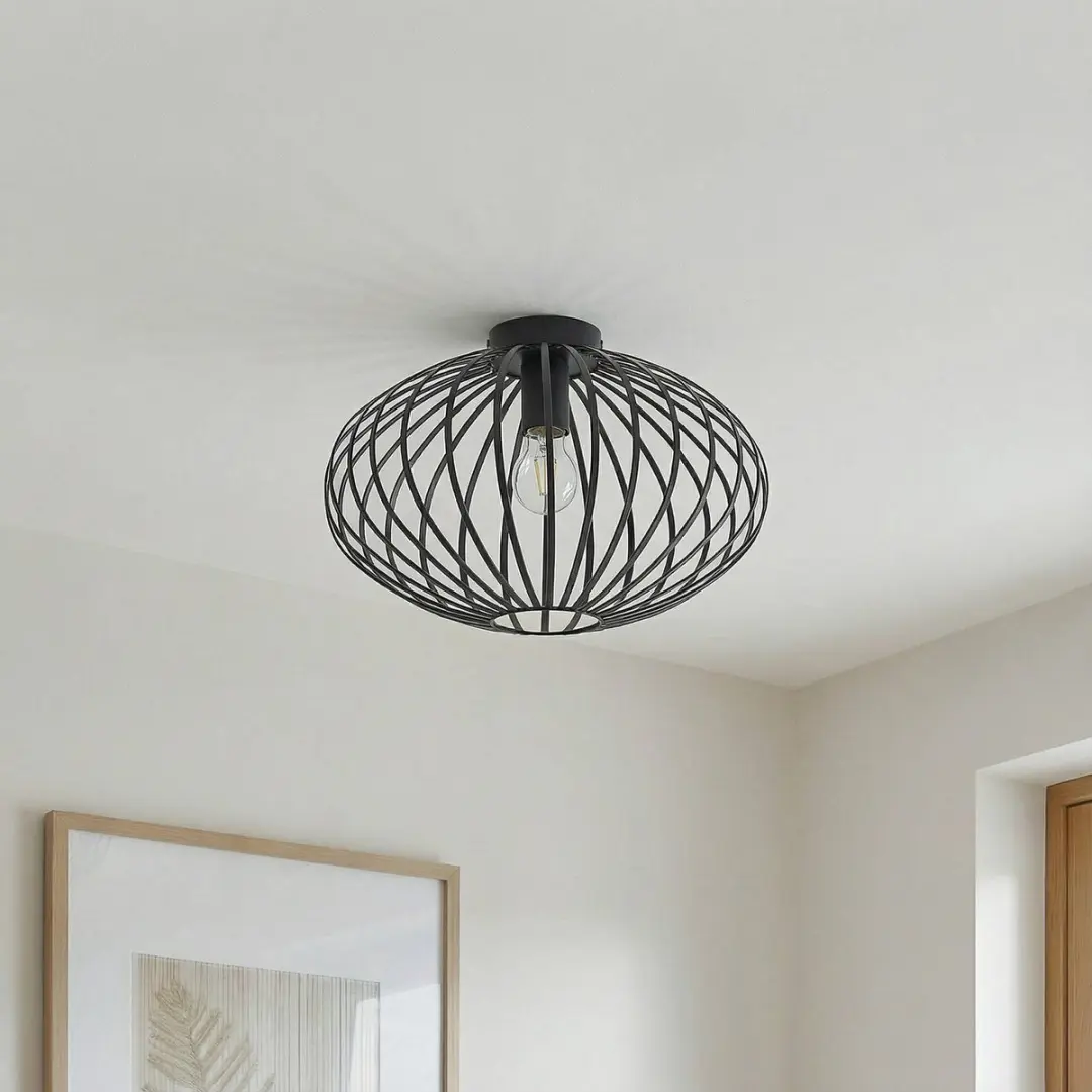 Lindby Plafondlamp 1 Licht - Ø40cm - Zwart