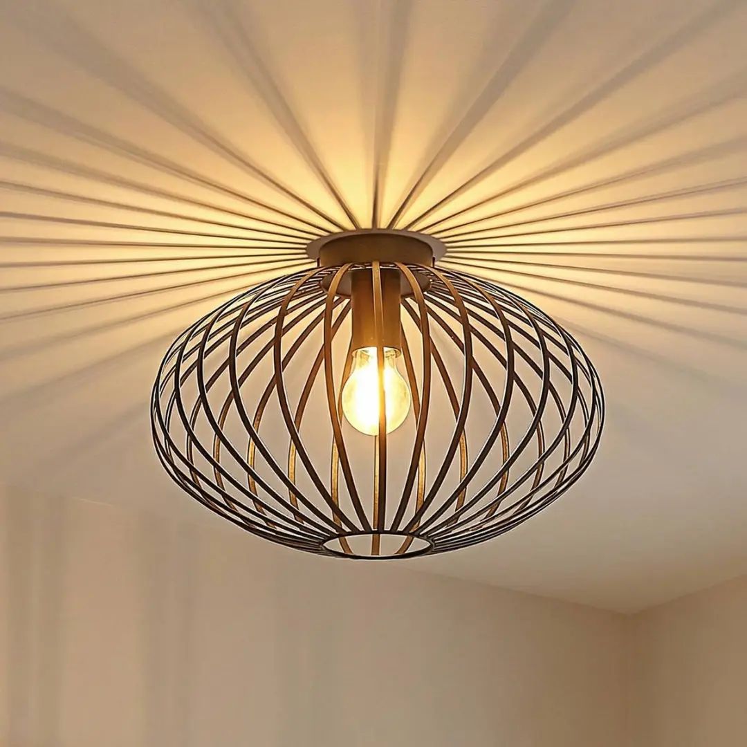 Lindby Plafondlamp 1 Licht - Ø40cm - Zwart