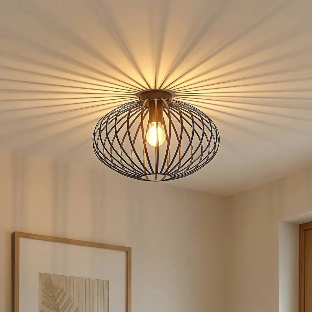 Lindby Plafondlamp 1 Licht - Ø40cm - Zwart