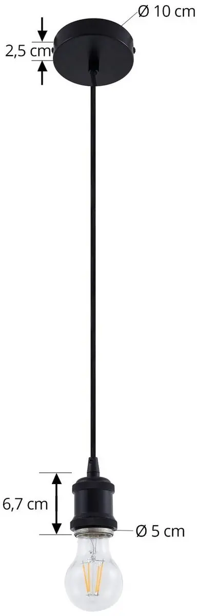 Lindby Hanglamp Aluminium 1 Licht E27 - Zwart