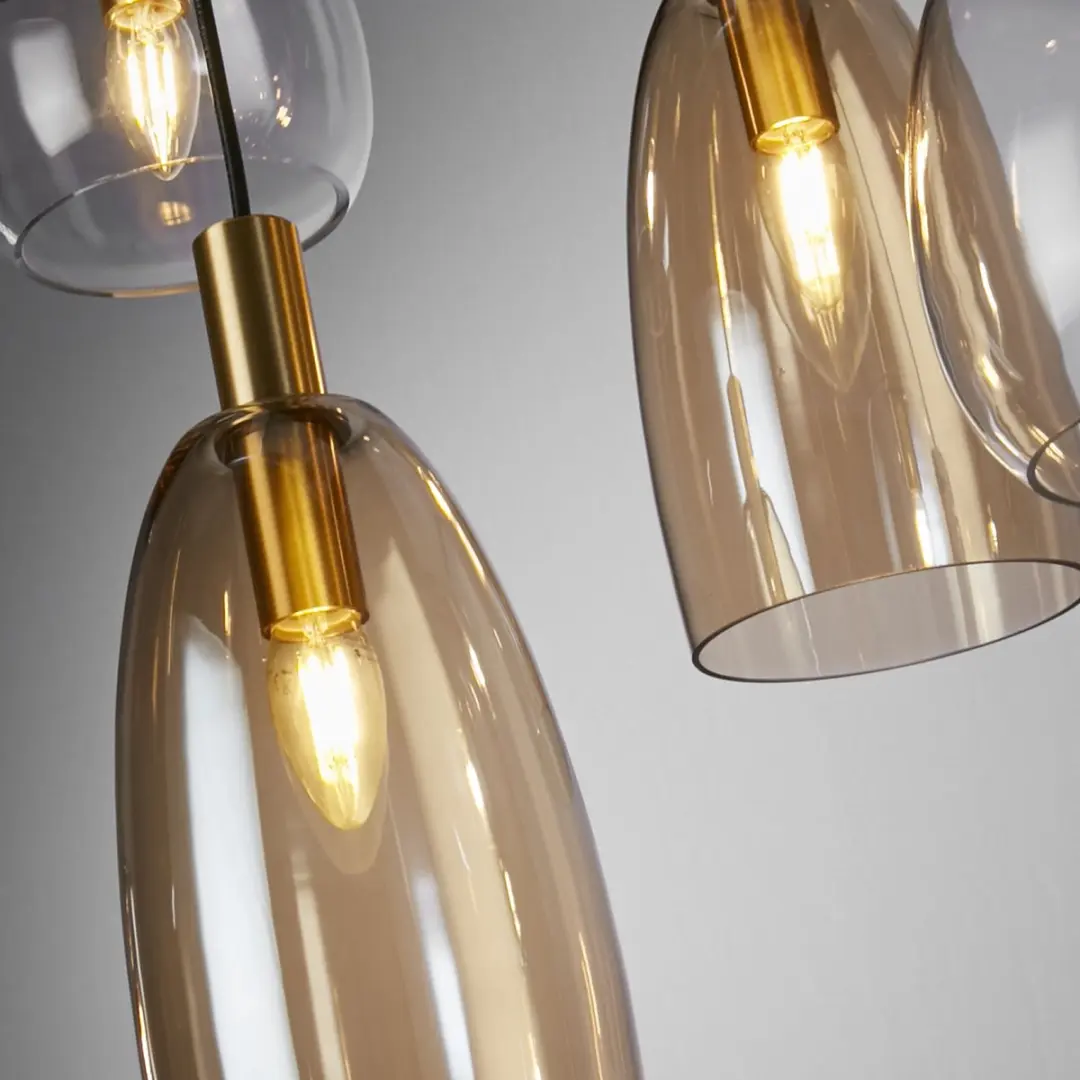 Searchlight Divine Pendel Hanglamp 8 Lichts - Metaal Zwart