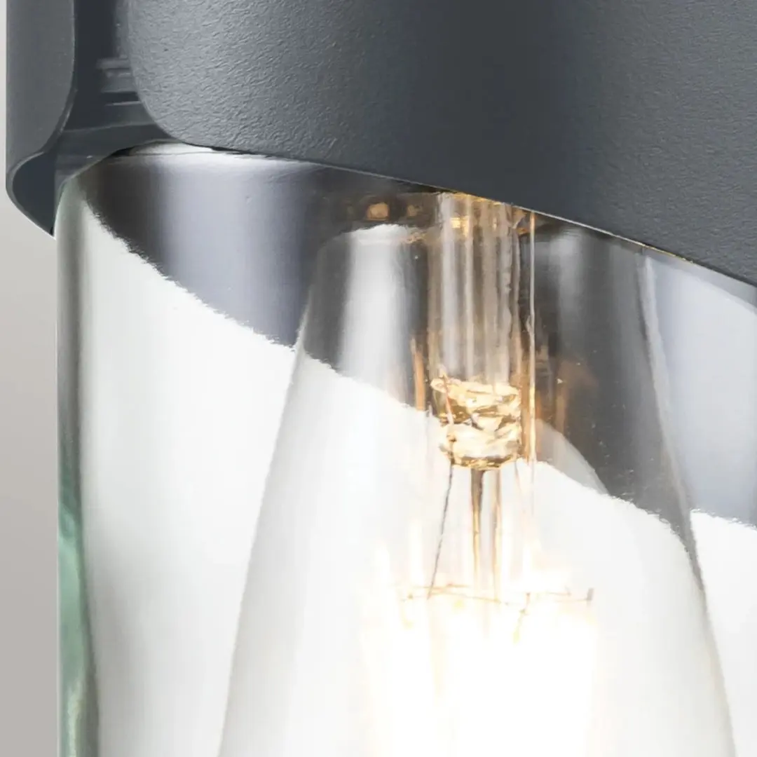 Elstead Lighting Porto LED Wandlamp E27 40W - IP44 - Dimbaar - Grijs